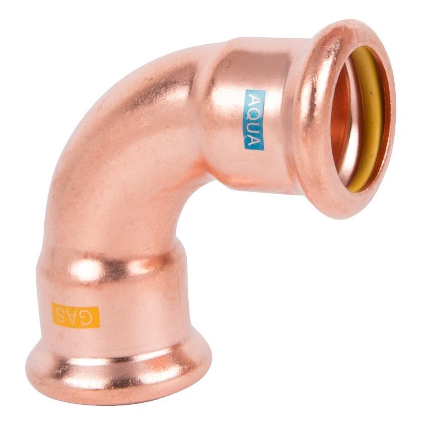 22mm Copper Male/Female 90 Degree Bend - Aquagas (AGK9022)
