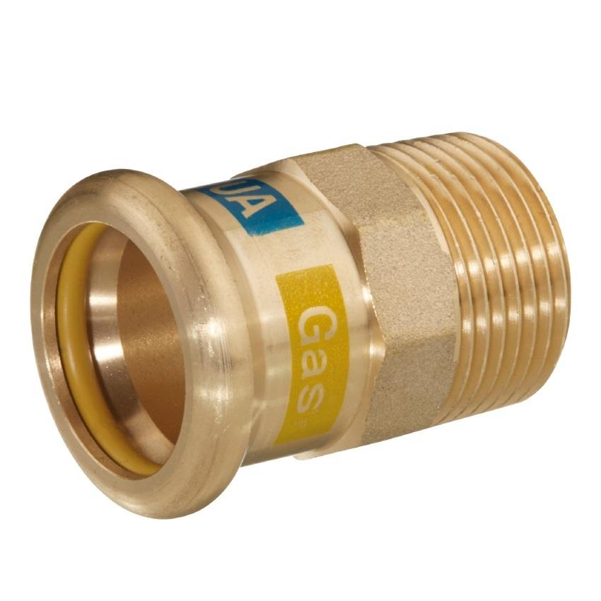 22mm x 1/2" BSP Copper Male Straight Adapter - Aquagas (AGMA2212)
