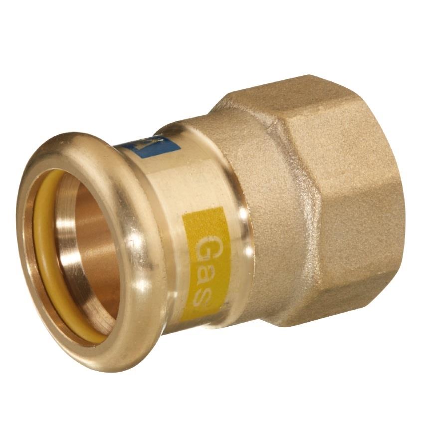 22mm x 3/4" BSP Copper Female Straight Adapter - Aquagas (AGFA2234)