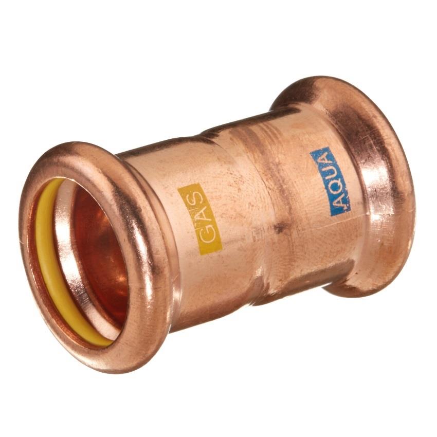 42mm M-Press Copper Straight Coupling - Aquagas (AGSC42)