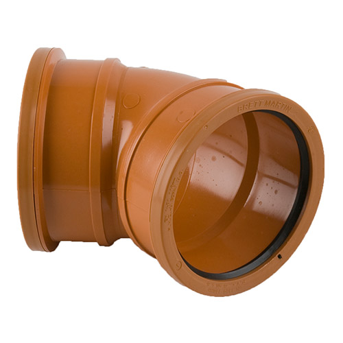 Brett Martin 110mm Underground Drainage 45° Double Socket Bend (B4041)