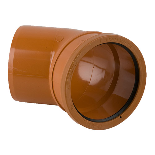 Brett Martin 110mm Underground Drainage 45° Single Socket Bend (B5061)