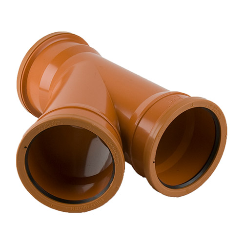Brett Martin 110mm Underground Drainage 45° Triple Socket Branch (B4091)