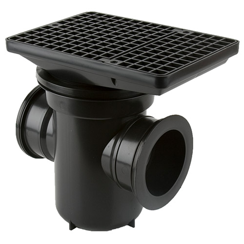 Brett Martin 110mm Underground Drainage Back Inlet Roddable Gully 90 Degree Outlet Rectangular Grid (B1002)