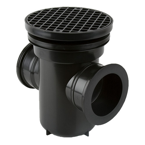 Brett Martin 110mm Underground Drainage Back Inlet Roddable Gully 90 Degree Outlet Round Grid (B1001)