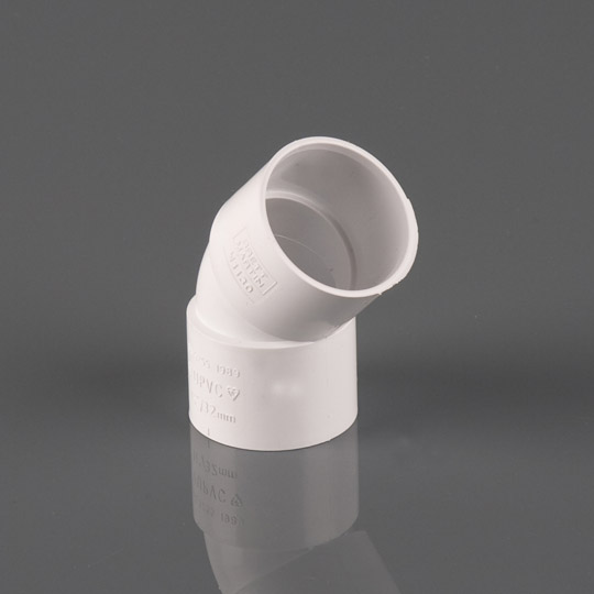 Brett Martin Mupvc Solvent Weld Waste 32mm Obtuse Bend 135° Degree image 2