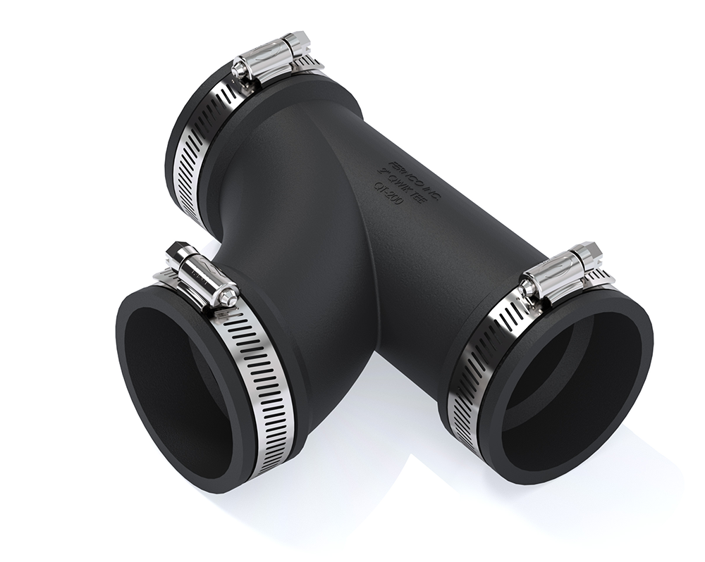 Fernco Rubber Drainage Tee Coupling (54-63mm)