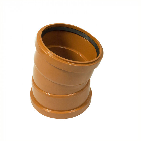 FloPlast 110mm Underground Drainage 15° Double Socket Bend (D567)