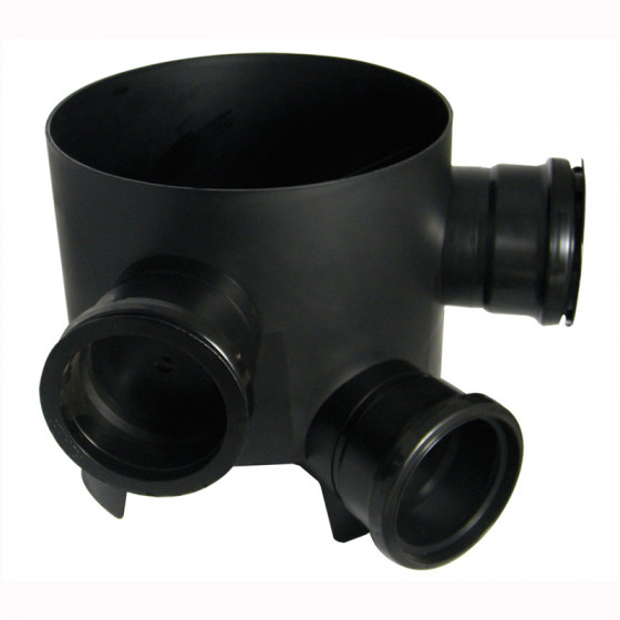 FloPlast 110mm Underground Drainage 3 Fixed Inlet Mini Access Chamber Base - 300mm Diameter (D810)