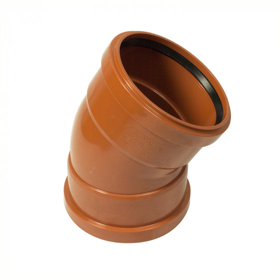 FloPlast 110mm Underground Drainage 30° Double Socket Bend (D564)