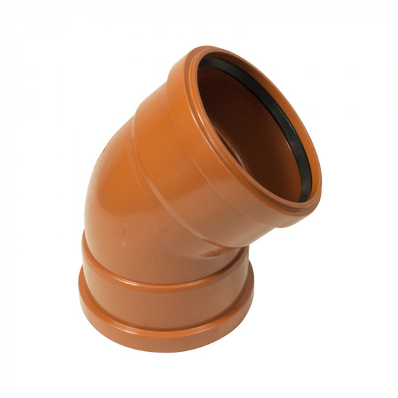 FloPlast 110mm Underground Drainage 45° Double Socket Bend (D563)
