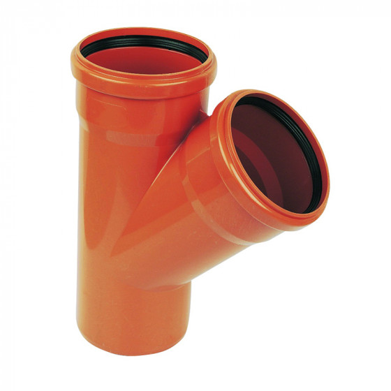 FloPlast 110mm Underground Drainage 45° Double Socket Junction (D210)