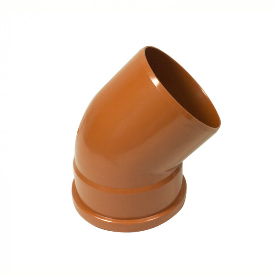 FloPlast 110mm Underground Drainage 45° Single Socket Bend (D163)
