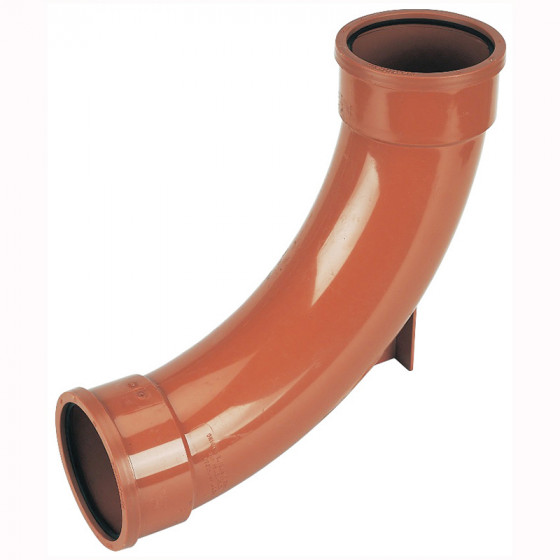 FloPlast 110mm Underground Drainage 87.5° Double Socket Rest Bend (D571)