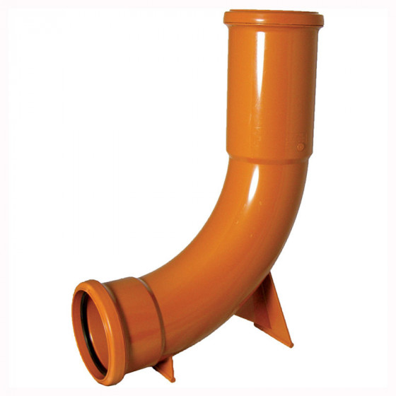 FloPlast 110mm Underground Drainage 87.5° Double Socket Settlement Rest Bend (D570)