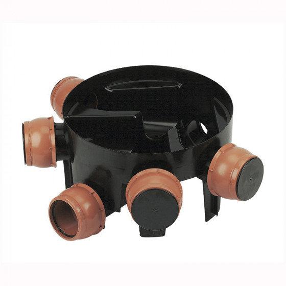 FloPlast 110mm Underground Drainage Adjustable 5 Inlet Chamber Base - 450mm Diameter (D900)