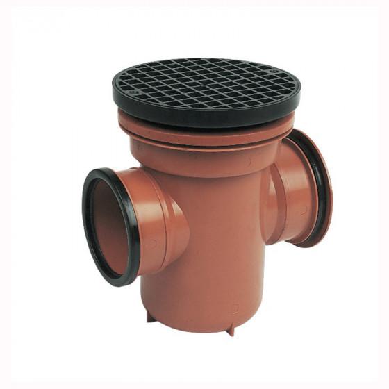 FloPlast 110mm Underground Drainage Back Inlet Bottle Gully Circle Grid (D540)