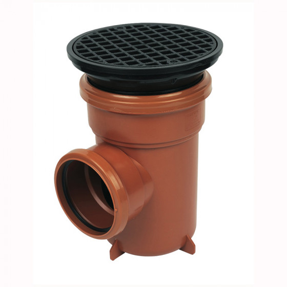 FloPlast 110mm Underground Drainage Bottle Gully Circle Grid (D510)