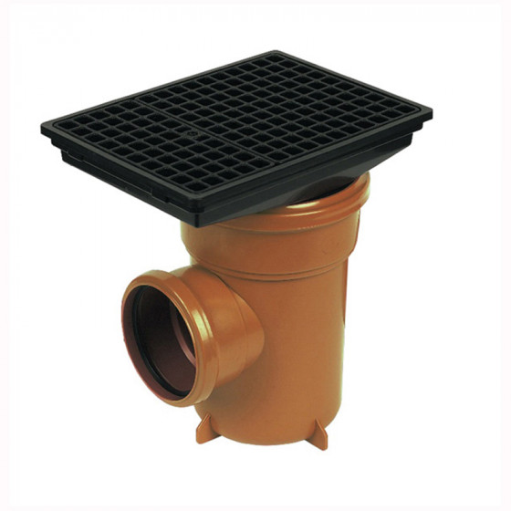 FloPlast 110mm Underground Drainage Bottle Gully Rectangle Grid (D520)