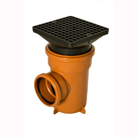 FloPlast 110mm Underground Drainage Bottle Gully Square Grid (D515)