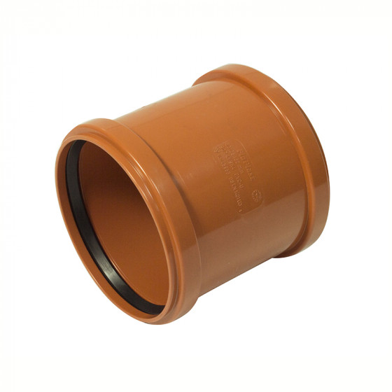 FloPlast 110mm Underground Drainage Double Socket Coupling (D105)