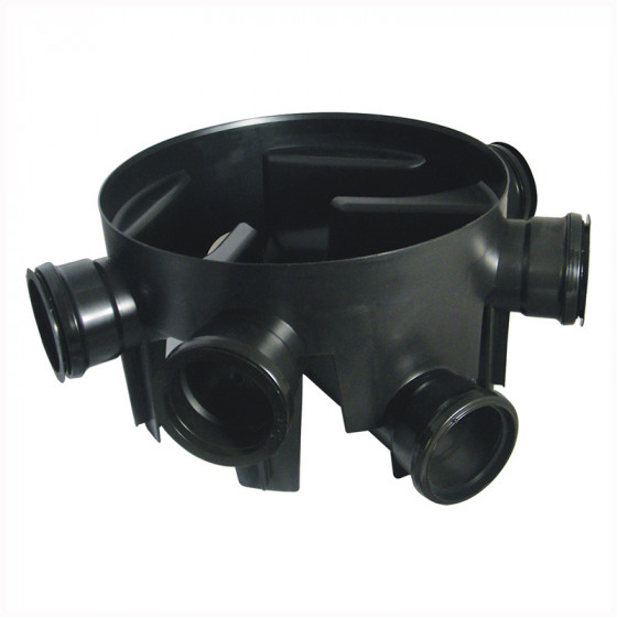 FloPlast 110mm Underground Drainage Fixed 5 Inlet Chamber Base - 450mm Diameter (D910)