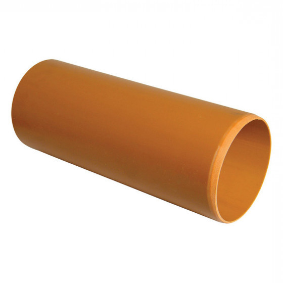 FloPlast 110mm Underground Drainage Pipe Plain Ended - 3 Metre (D043)