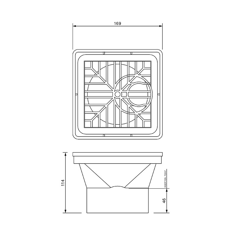 FloPlast 110mm Underground Drainage Square Hopper - Incl 150mm x 150mm Grid (D504) image 2