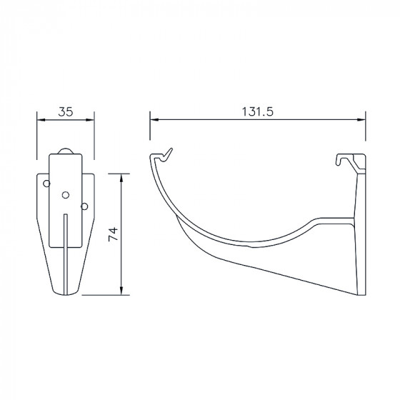 FloPlast 112mm Half Round Gutter Fascia Bracket(RK1) (Pack Of 10) image 6