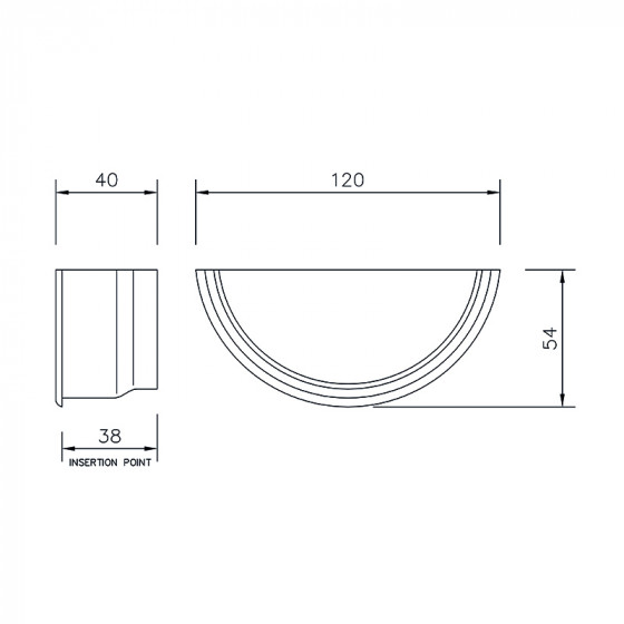 FloPlast 112mm Half Round Gutter Internal Stop End(RE2) image 6