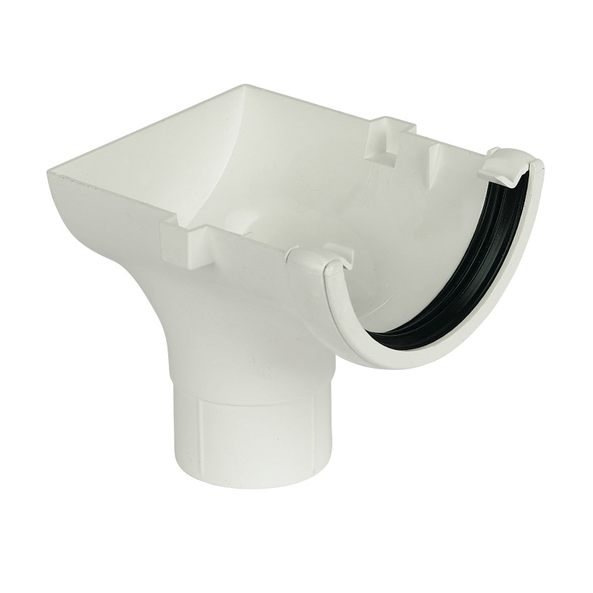 FloPlast 112mm Half Round Gutter Stop End Outlet(RO2) image 4