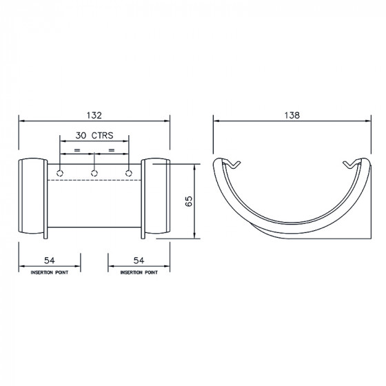 FloPlast 112mm Half Round Gutter Union Bracket(RU1) image 6