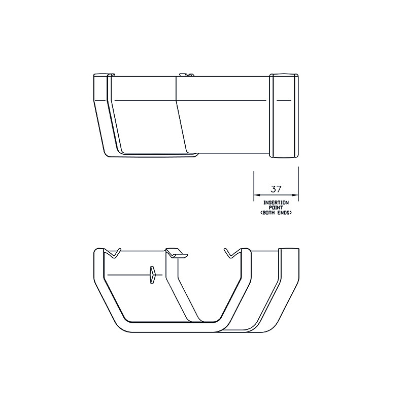 FloPlast 114mm Square Line Gutter 135° Corner(RAS2) image 4
