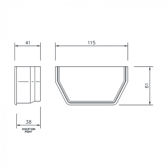 FloPlast 114mm Square Line Gutter Internal Stop End(RES2) image 5
