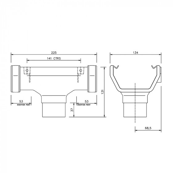 FloPlast 114mm Square Line Gutter Running Outlet(ROS1) image 5