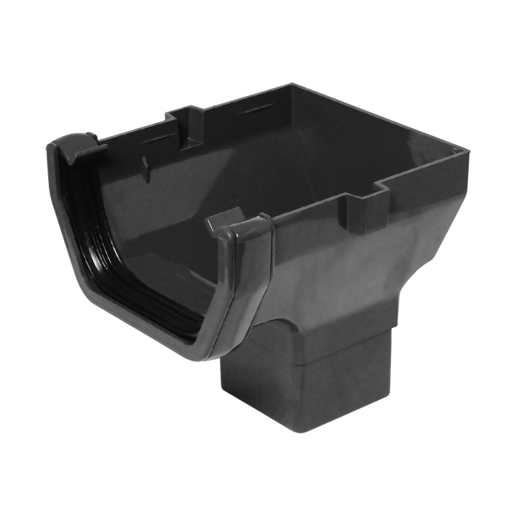 FloPlast 114mm Square Line Gutter Stop End Outlet(ROS2)