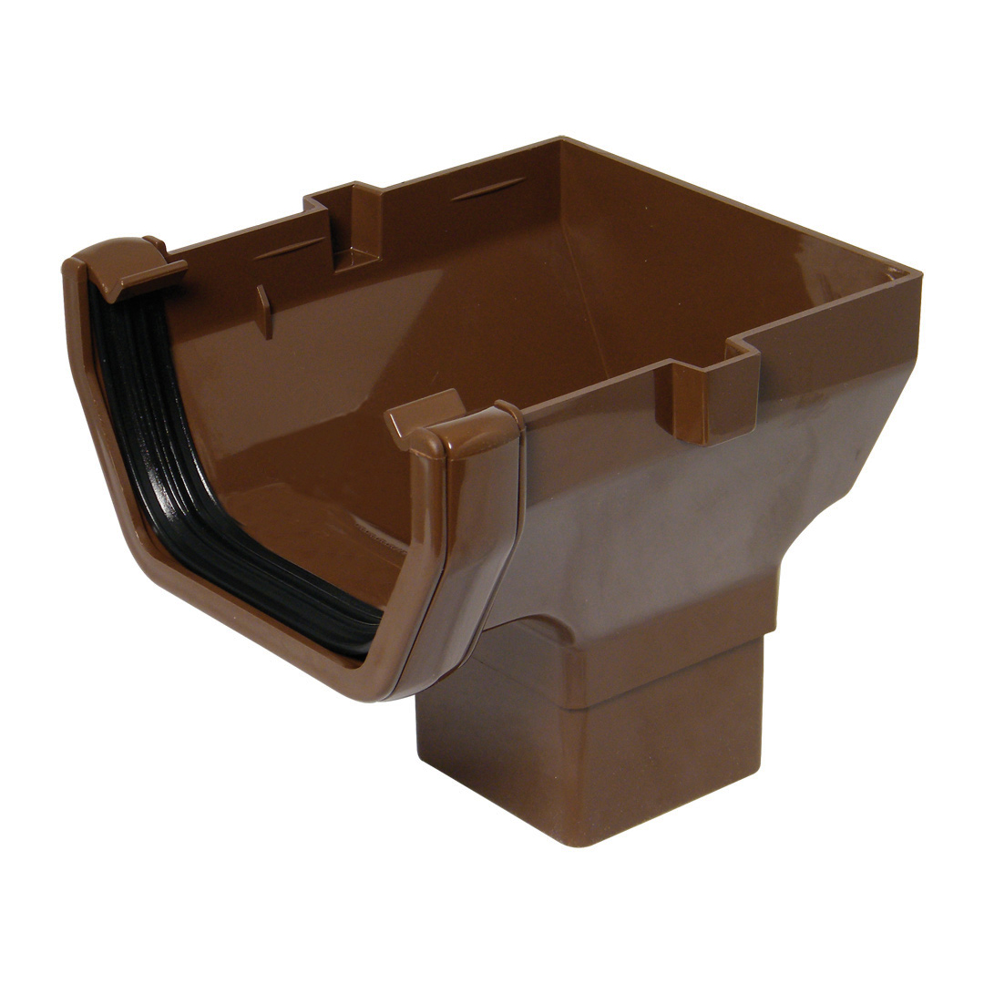 FloPlast 114mm Square Line Gutter Stop End Outlet(ROS2) image 3
