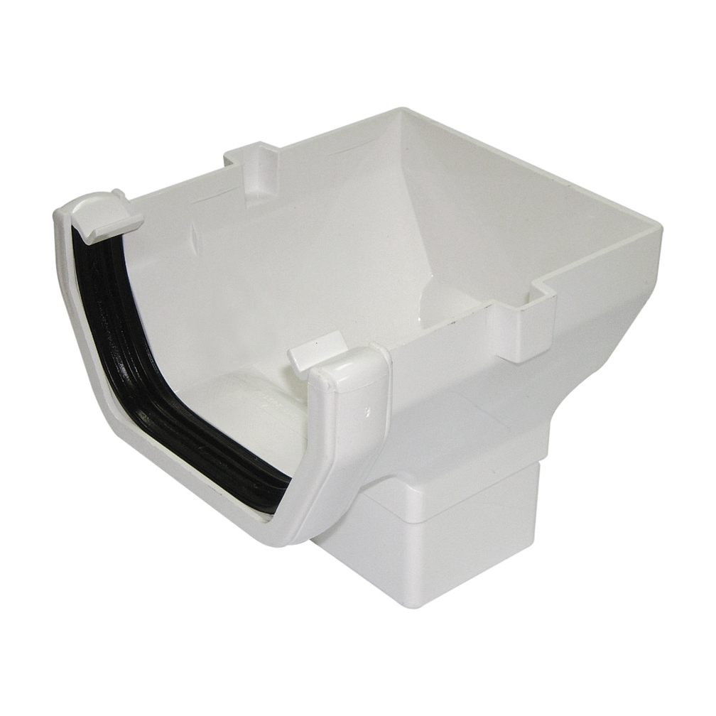 FloPlast 114mm Square Line Gutter Stop End Outlet(ROS2) image 4