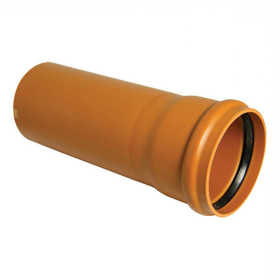 FloPlast 160mm Underground Drainage Pipe Single Socket - 3 Metre (6D143)