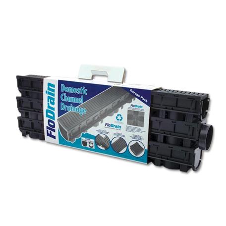 FloPlast Channel Drain Garage Pack with Galvanised Grate (D751)