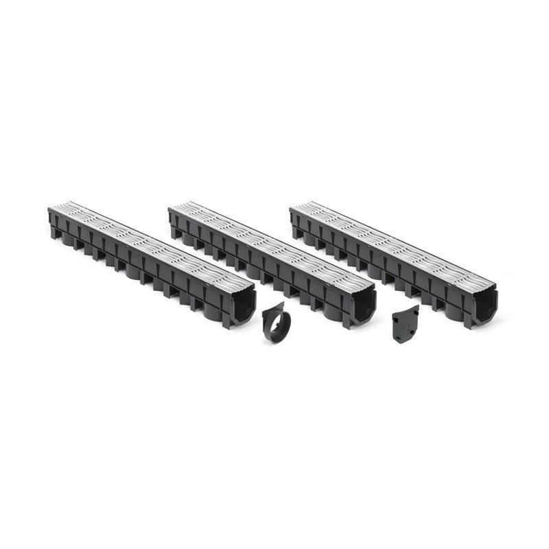 FloPlast Channel Drain Garage Pack with Galvanised Grate (D751) image 6