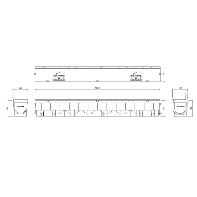 FloPlast Channel Drain Garage Pack with Plastic Grate (D750) image 5