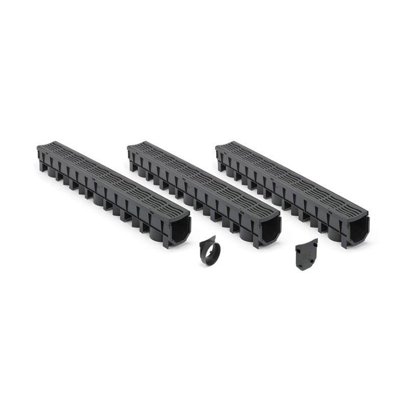 FloPlast Channel Drain Garage Pack with Plastic Grate (D750) image 2