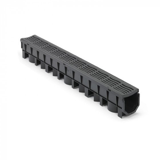 FloPlast Channel Drain with Plastic Grate - 1 Metre (D700)