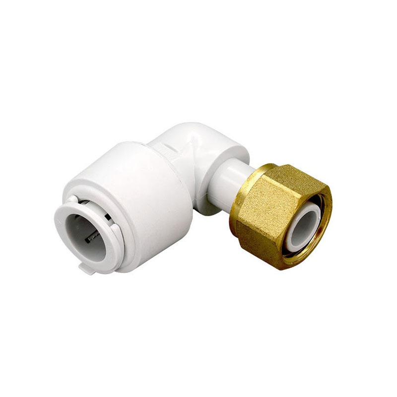 FloPlast FloFit+ Plastic Push Fit Bent Tap Connector - 15mm x 1/2" (FBC1512)