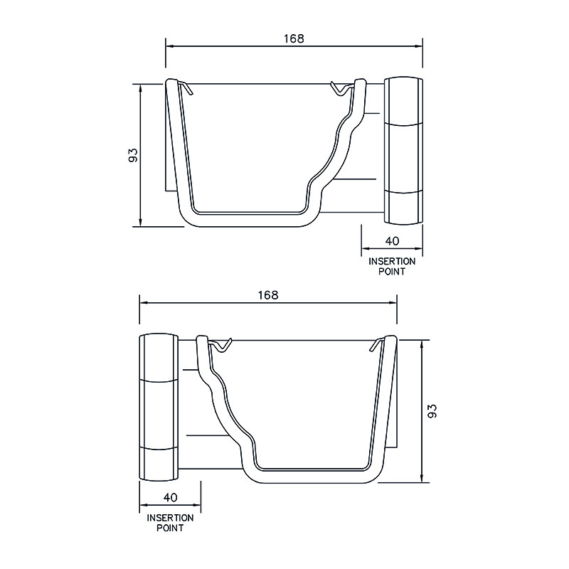 FloPlast Niagara 110mm Ogee Gutter 90° Internal Corner(RAN1) image 5