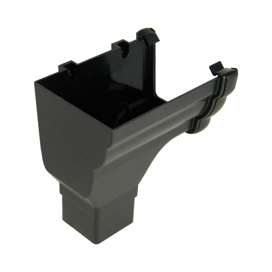 FloPlast Niagara 110mm Ogee Stop End Outlet for 65mm Square Downpipe - Left Hand(RON2)