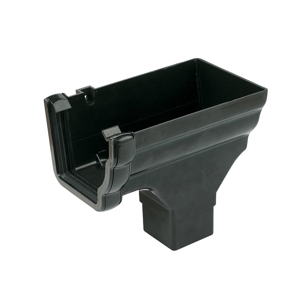 FloPlast Niagara 110mm Ogee Stop End Outlet for 65mm Square Downpipe - Right Hand(RON3) image 2