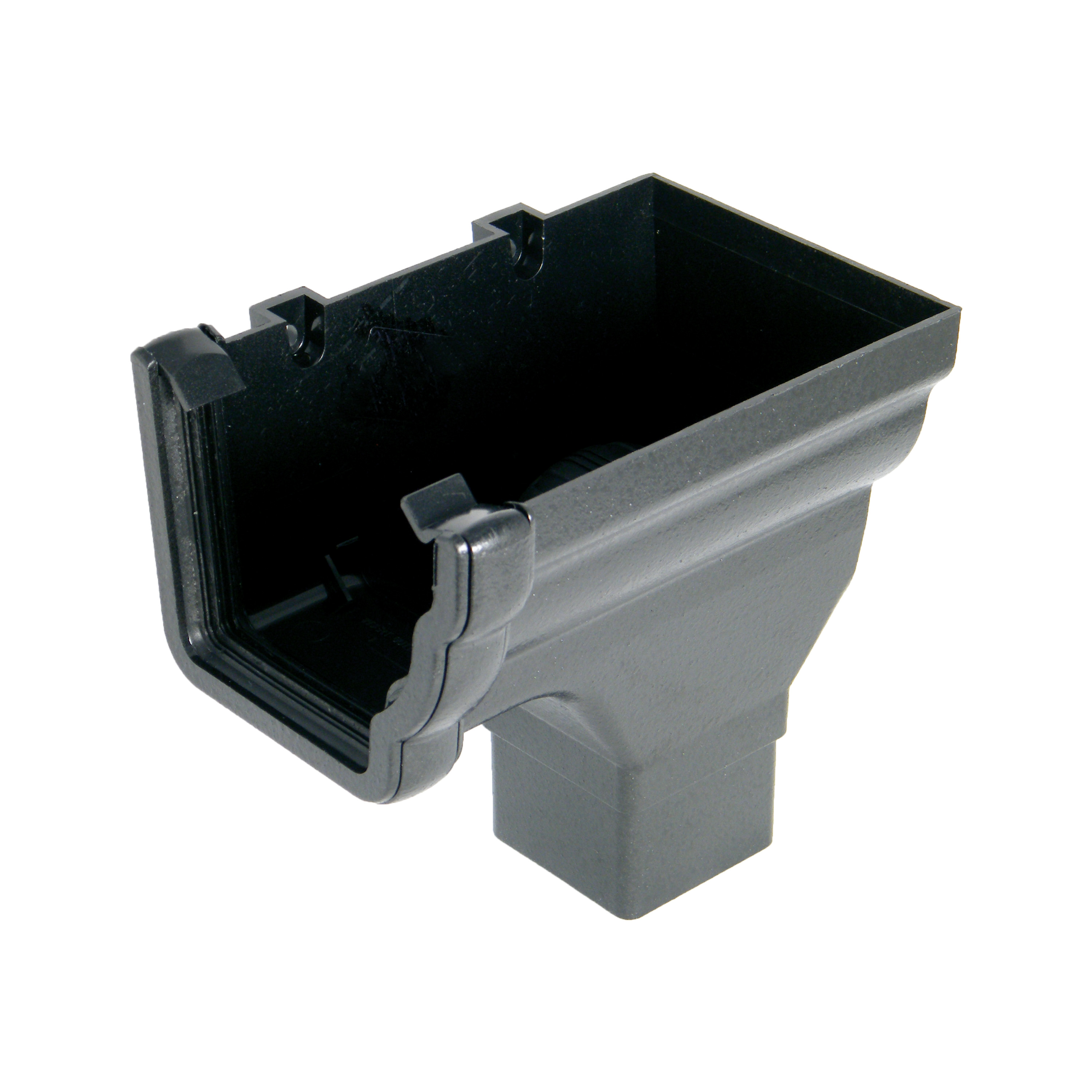 FloPlast Niagara 110mm Ogee Stop End Outlet for 65mm Square Downpipe - Right Hand(RON3)