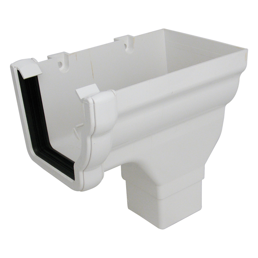 FloPlast Niagara 110mm Ogee Stop End Outlet for 65mm Square Downpipe - Right Hand(RON3) image 4